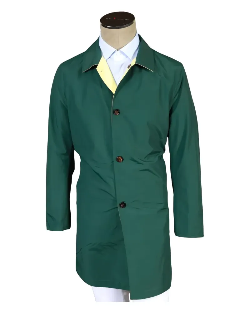 Kiton Wendbarer Regenmantel mit Knöpfen - Grün Grün