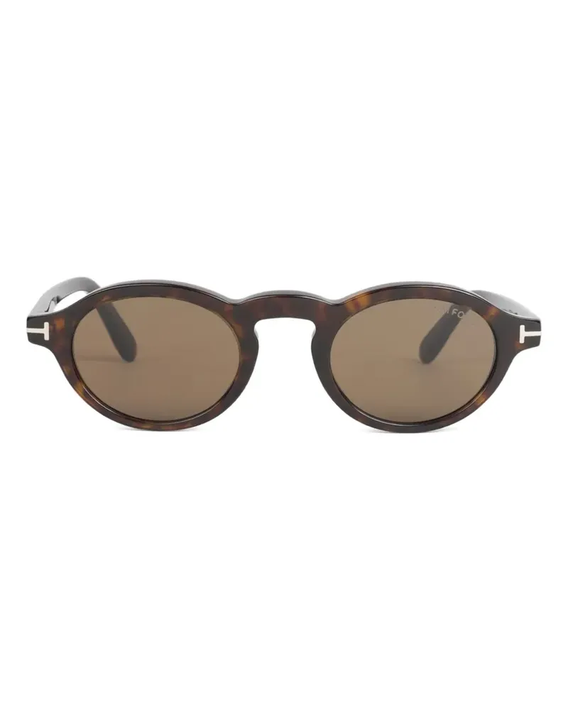 Tom Ford Aristotele 02 tortoiseshell-effect round-frame sunglasses - Braun Braun
