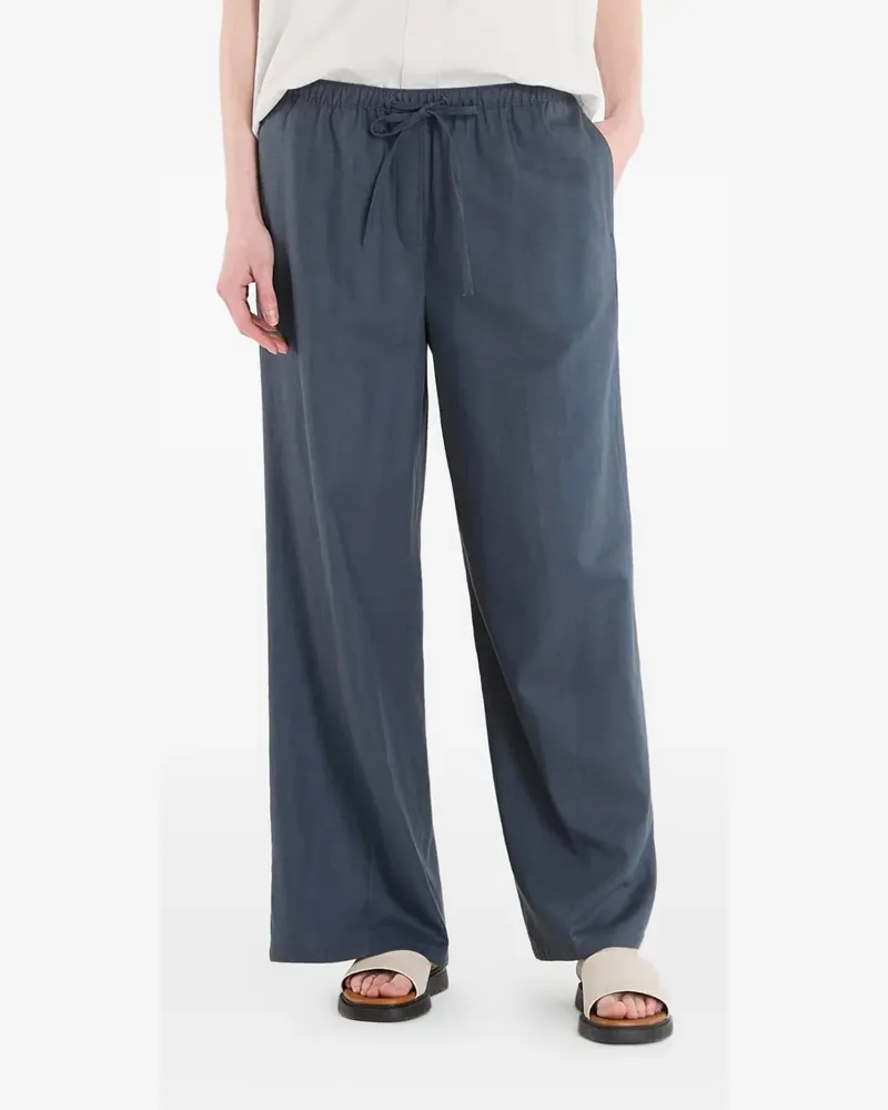 Calvin Klein drawstring wide-leg linen trousers - Blau Blau