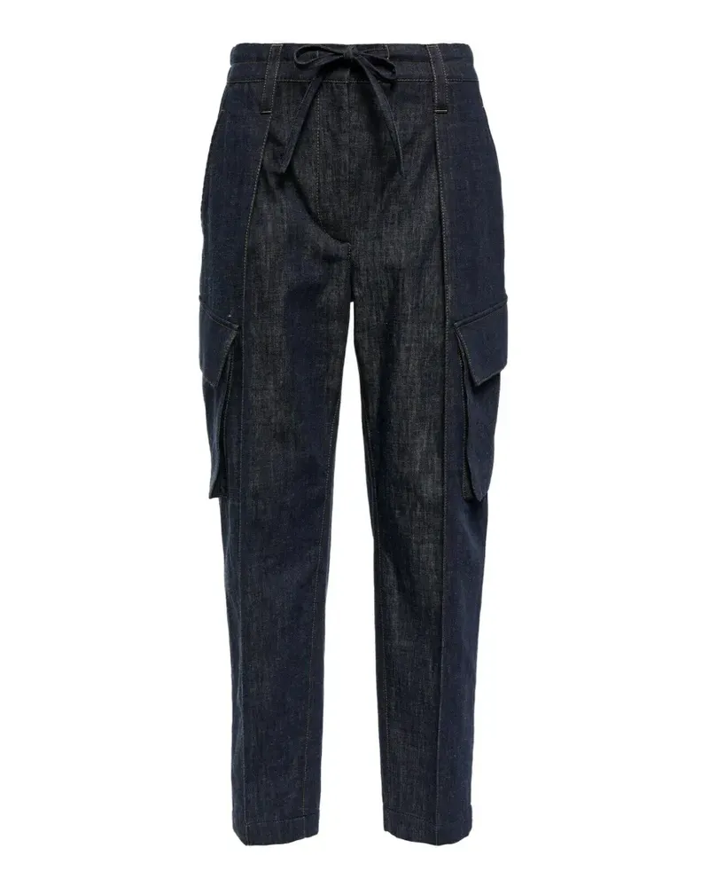 Brunello Cucinelli drawstring-waist cargo pants - Blau Blau