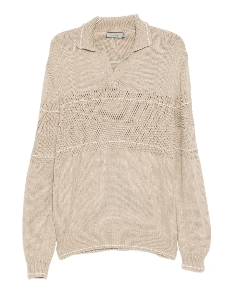 Canali jacquard sweater - Nude Nude