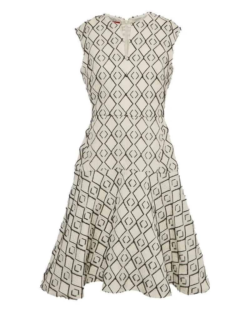 Carolina Herrera New York Ärmelloses Kleid mit geometrischem Muster - Weiß Weiß