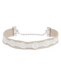 Our Legacy Choker mit blumiger Spitze Nude