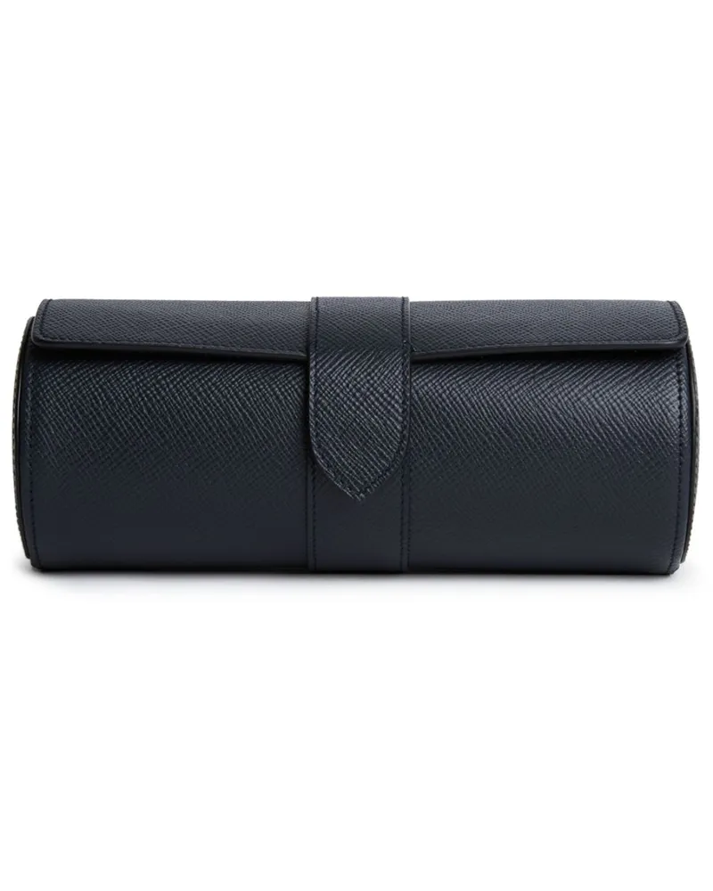 Smythson Panama 3er-Uhrenrolle aus Leder - Blau Blau