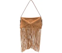 Schultertasche aus Wildleder - Braun