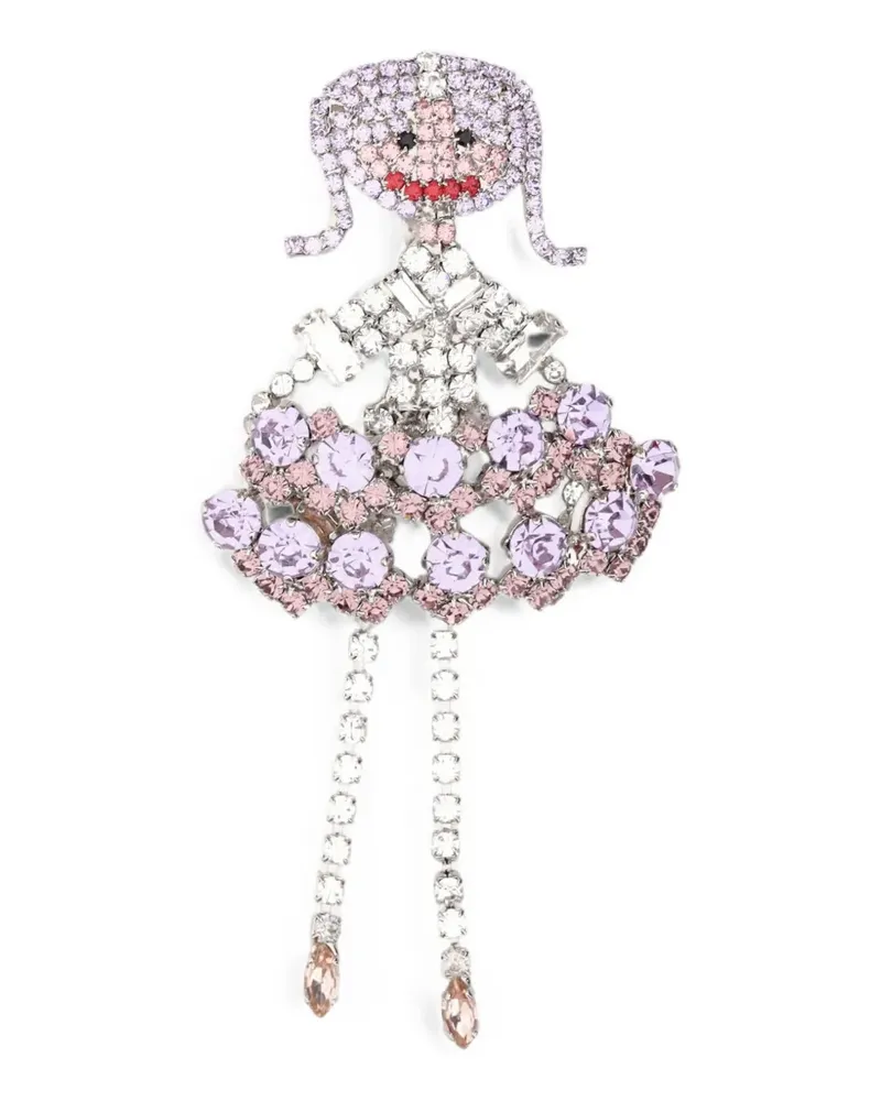 Lisa C crystal-embellished ballerina brooch - Silber Silber