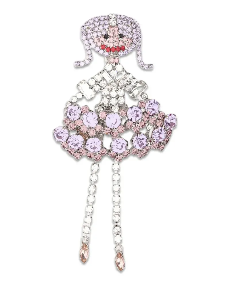 Lisa C Ballerina-Brosche mit Kristallen - Silber Silber
