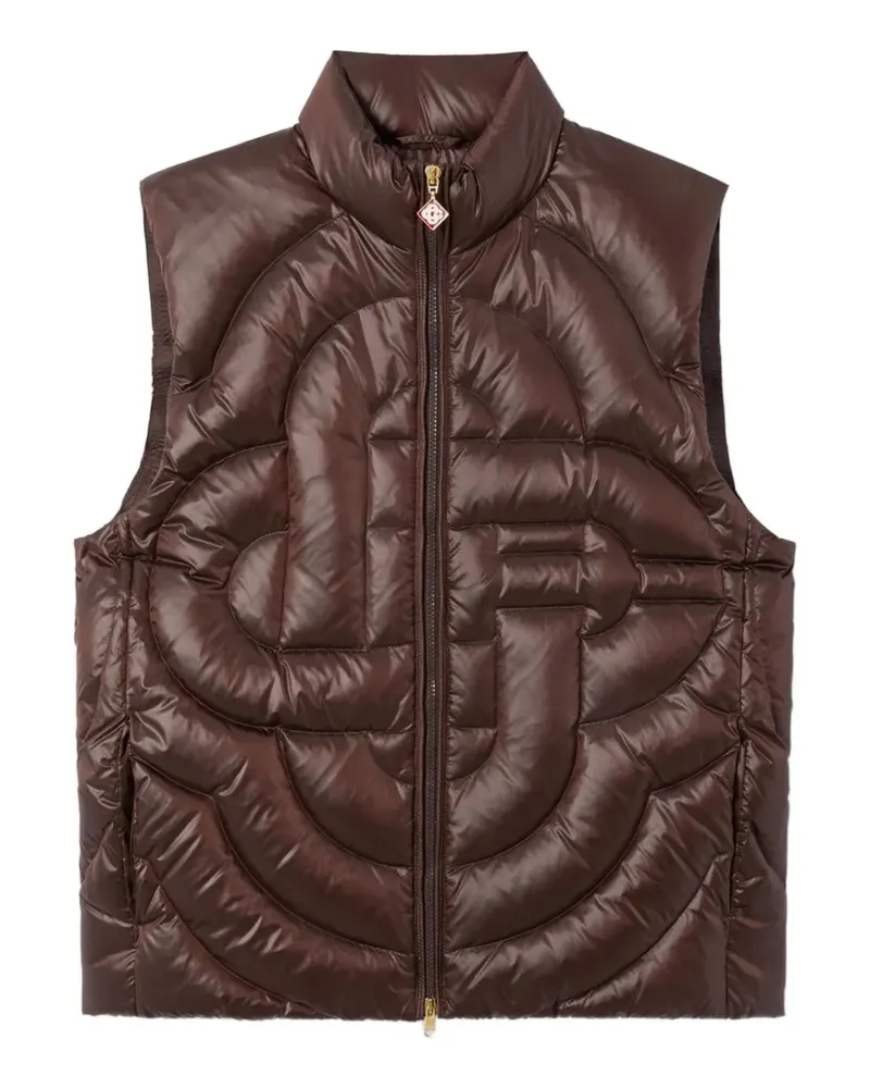 Casablanca Paris logo-quilted puffer gilet - Braun Braun