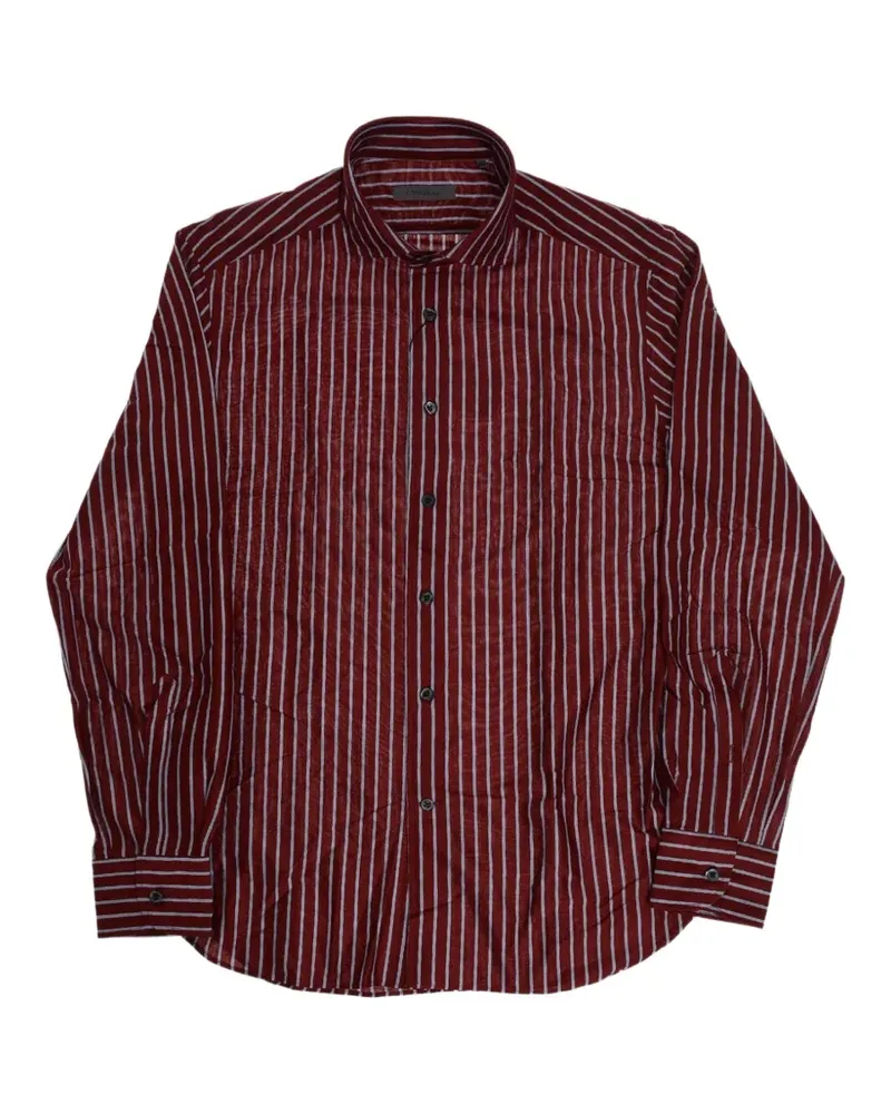 Corneliani striped French-collar shirt - Rot Rot