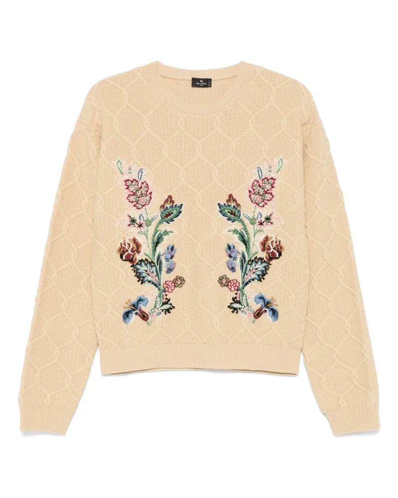 Etro Pullover mit Blumenstickerei - Nude Nude