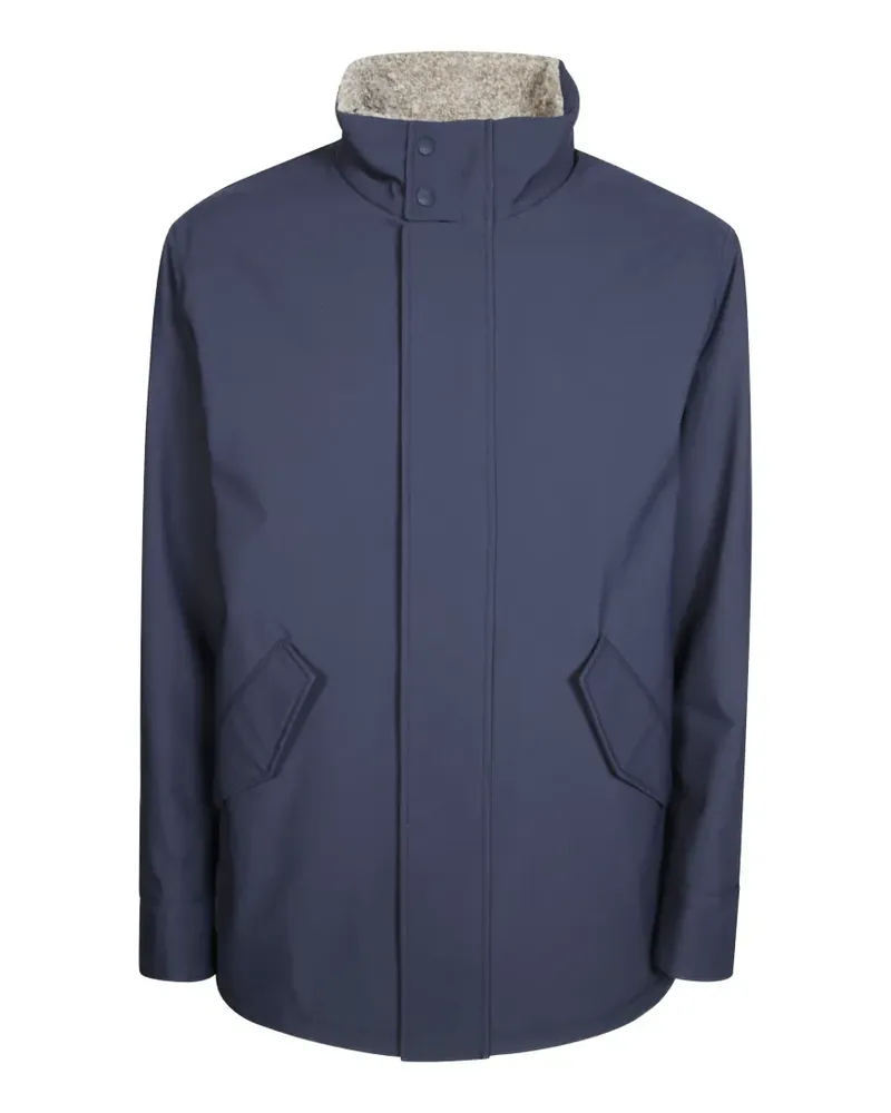 Herno Stehkragen-Jacke mit Fleece-Futter - Blau Blau