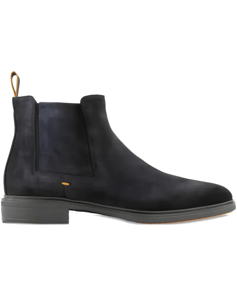 Santoni elastic-panel suede Chelsea boots - Blau Blau