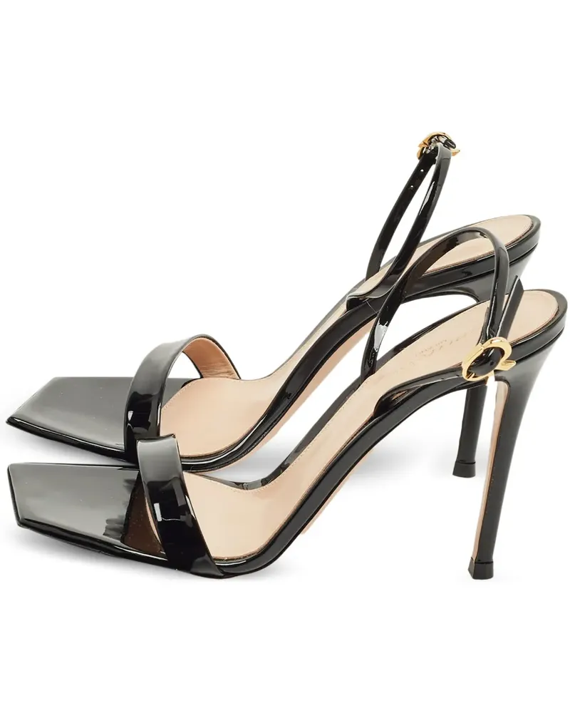 Gianvito Rossi patent-leather ribbon sandals - Schwarz Schwarz