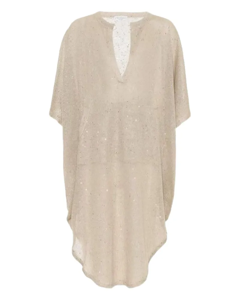 Brunello Cucinelli Tunika mit Metallic-Garn - Nude Nude