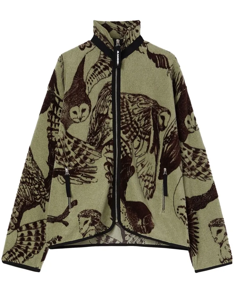 Jil Sander Sweatshirtjacke mit Jacquardmuster - Grün Grün
