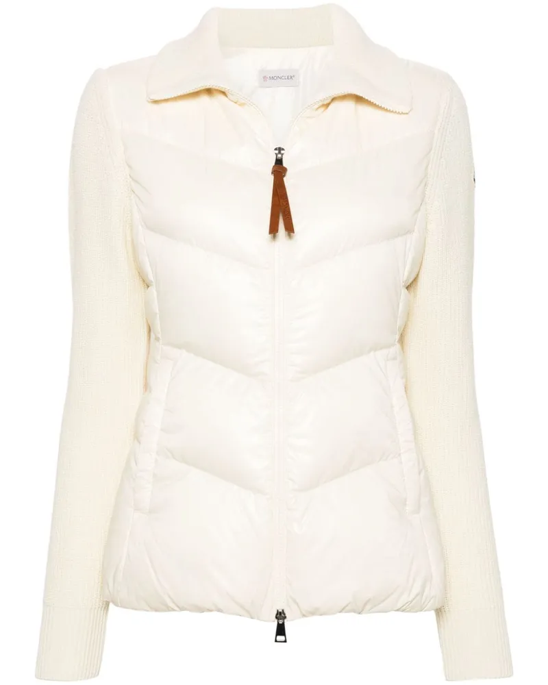 Moncler Gefütterter Cardigan mit Reißverschluss - Weiß Weiß