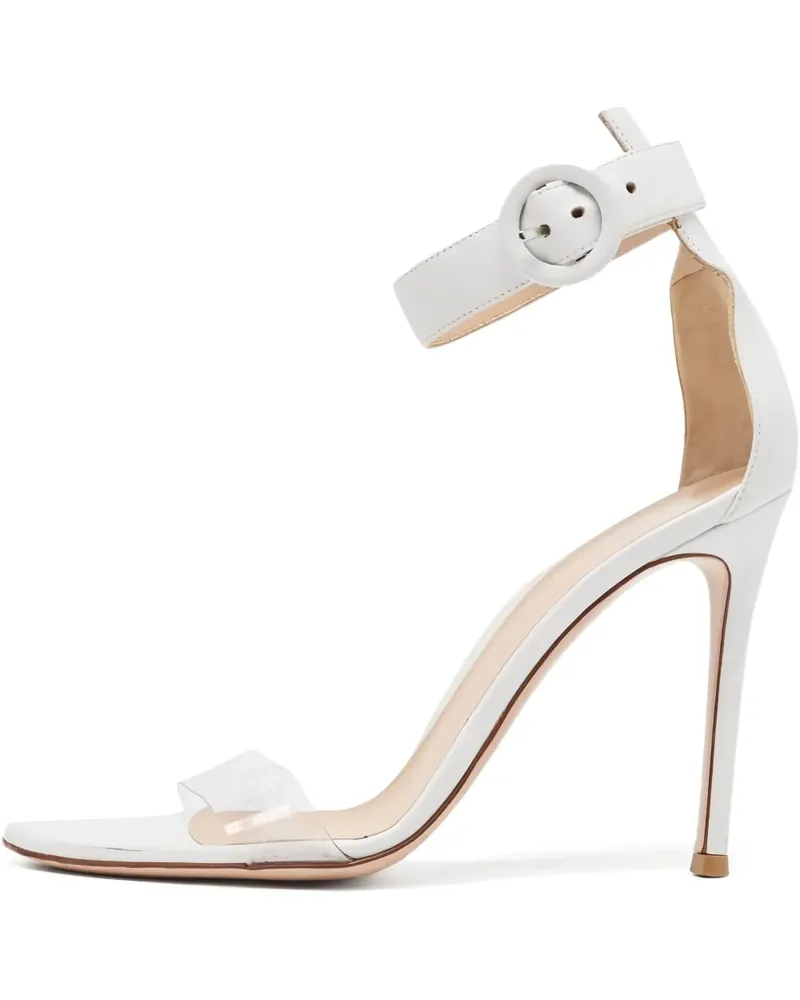 Gianvito Rossi Transparente Portofino Sandalen mit Schnallenriemen 100mm - Weiß Weiß