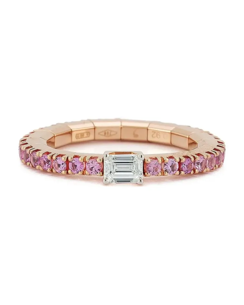 Roberto Demeglio 18kt Stretch Rotgoldring mit Saphire und Diamant - Rosa Rosa