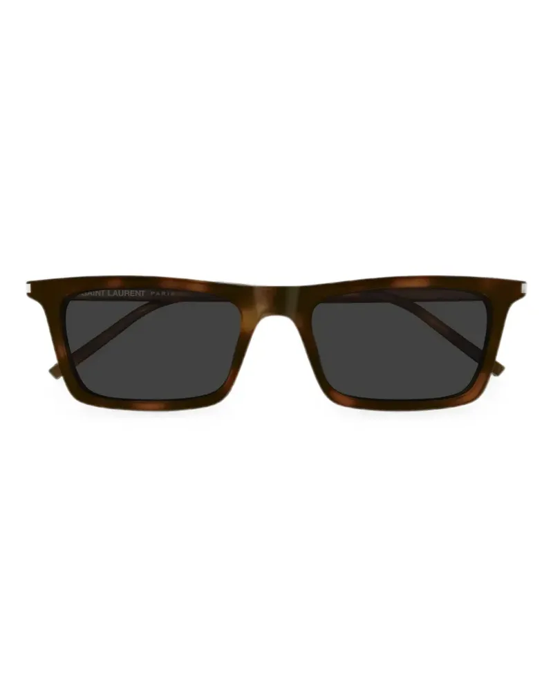 Saint Laurent Eckige Betty Thin Sonnenbrille - Braun Braun