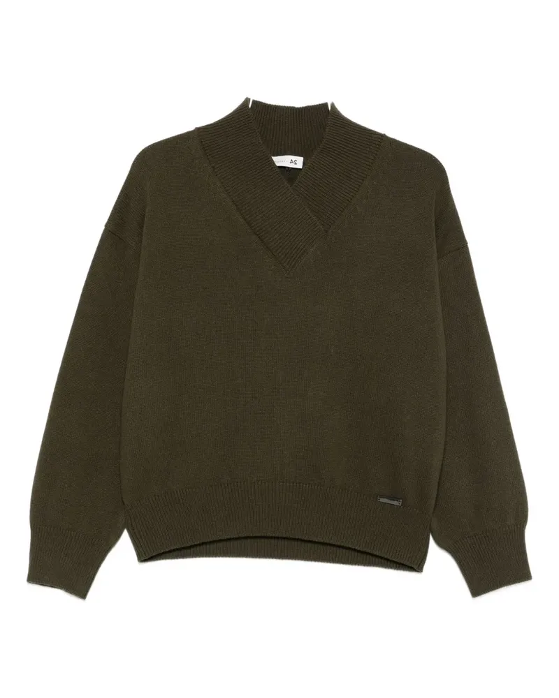 Manzoni 24 Pullover mit V-Ausschnitt - Grün Grün