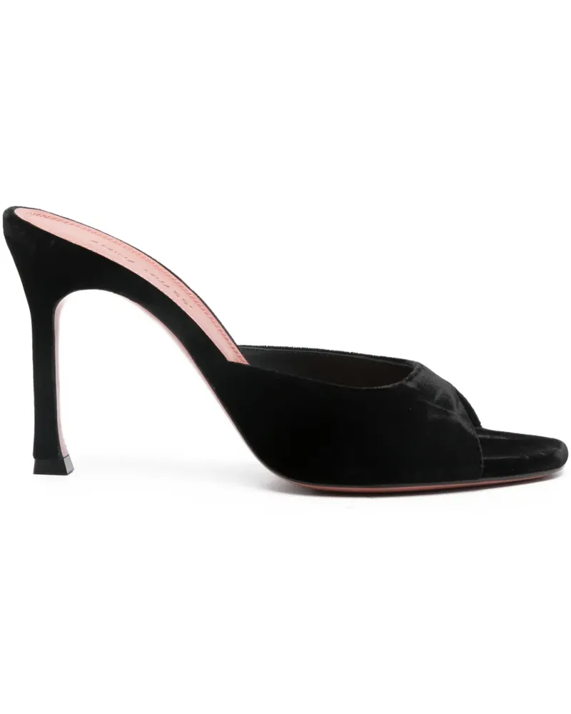 Amina Muaddi Alexa Mules mit Absatz 95mm - Schwarz Schwarz