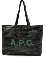 A.P.C. Shopper mit Camouflage-Print Grün