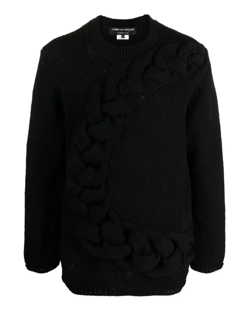 Issey Miyake Pullover mit Zopfmuster - Schwarz Schwarz