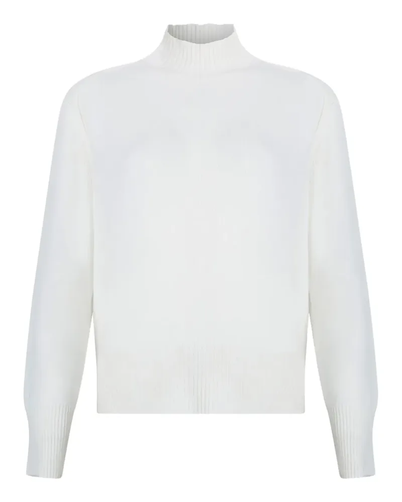 Gran Sasso Gerippter Pullover mit Stehkragen - Weiß Weiß