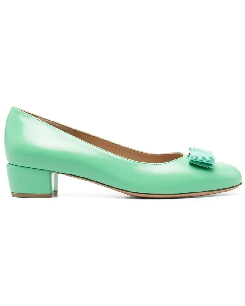 Ferragamo Pumps mit Vara-Schleife - Grün Grün