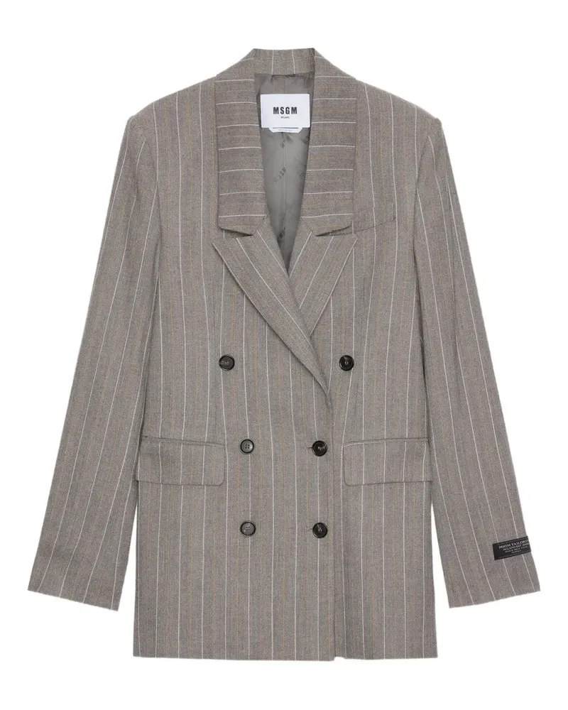 MSGM pinstripe double-breasted jacket - Grau Grau