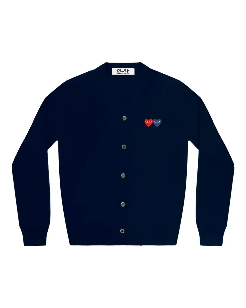 Comme des Garçons Double Hearts cardigan - Blau Blau