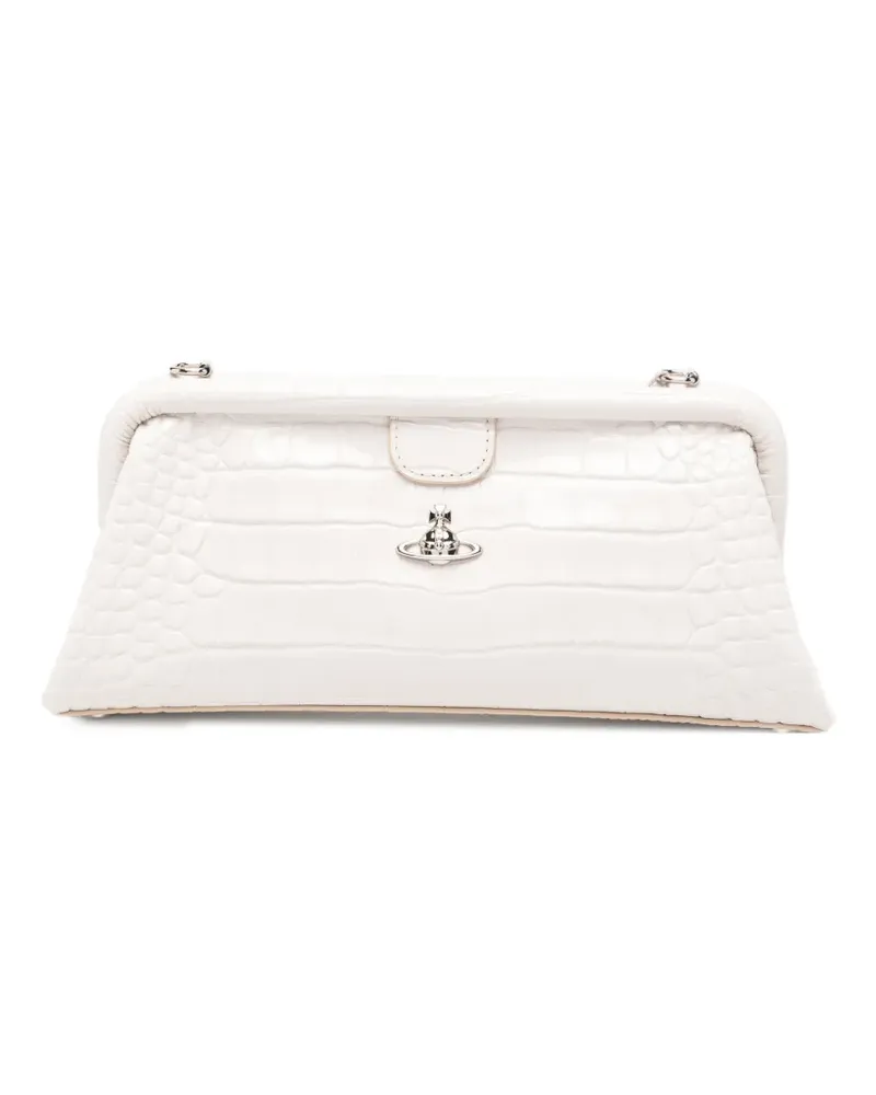 Vivienne Westwood Orb Clutch mit Kroko-Effekt - Nude Nude
