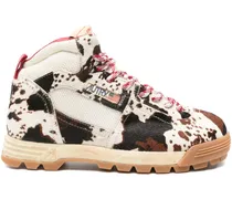 Stiefel mit Animal-Print - Braun