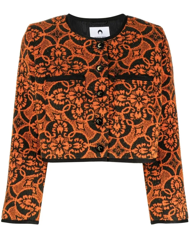 Marine Serre Oriental Towels Cropped-Jacke - Orange Orange