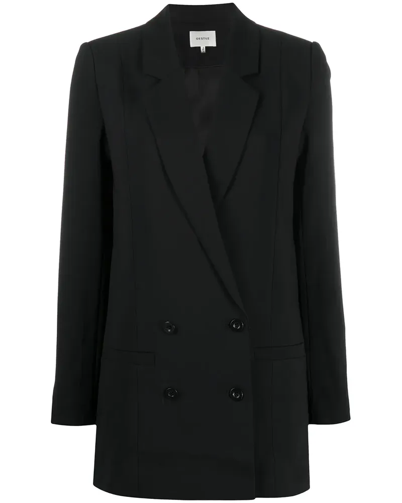 Gestuz Doppelreihiger Blazer - Schwarz Schwarz