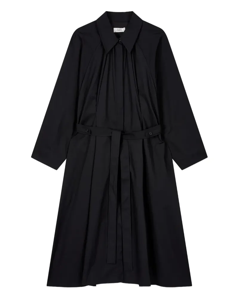 STUDIO TOMBOY Gerafftes Hemdkleid - Schwarz Schwarz