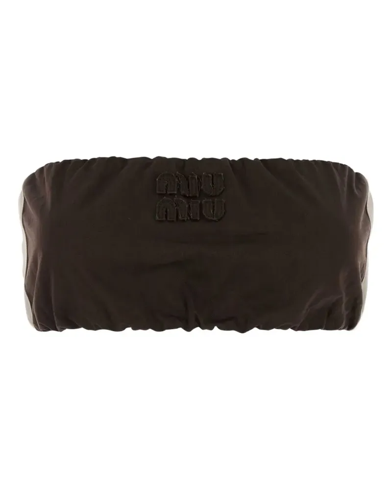 Miu Miu Tanktop mit Logo-Prägung - Braun Braun
