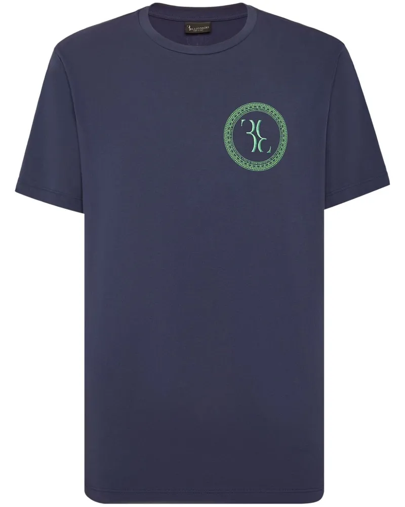 Billionaire T-Shirt mit Logo-Stickerei - Blau Blau