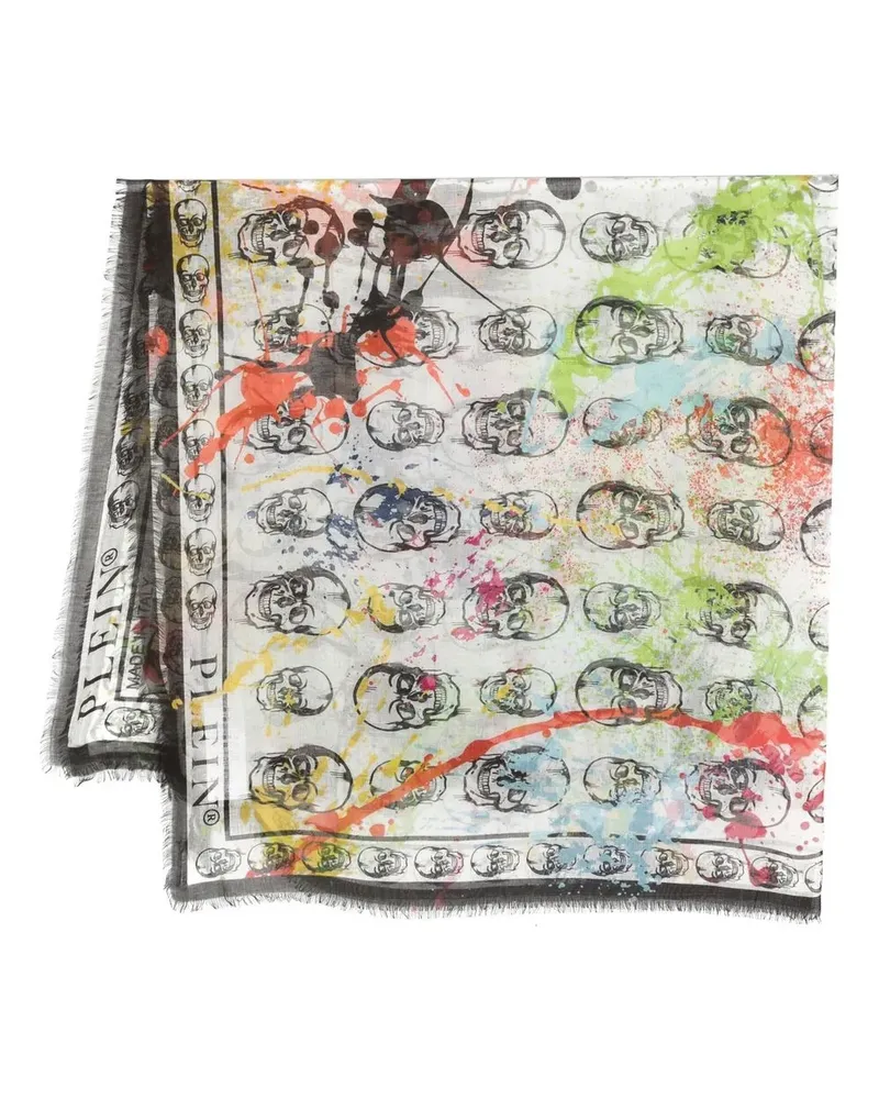 Philipp Plein Schal mit Farbklecks-Print - Schwarz Schwarz
