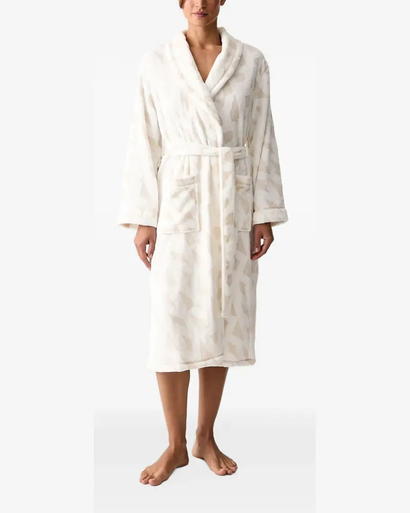 DKNY Bademantel mit Logo-Print - Weiß Weiß