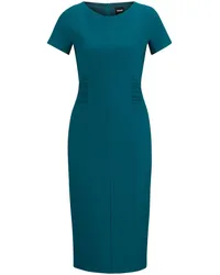 HUGO BOSS Midikleid mit Raffung Blau