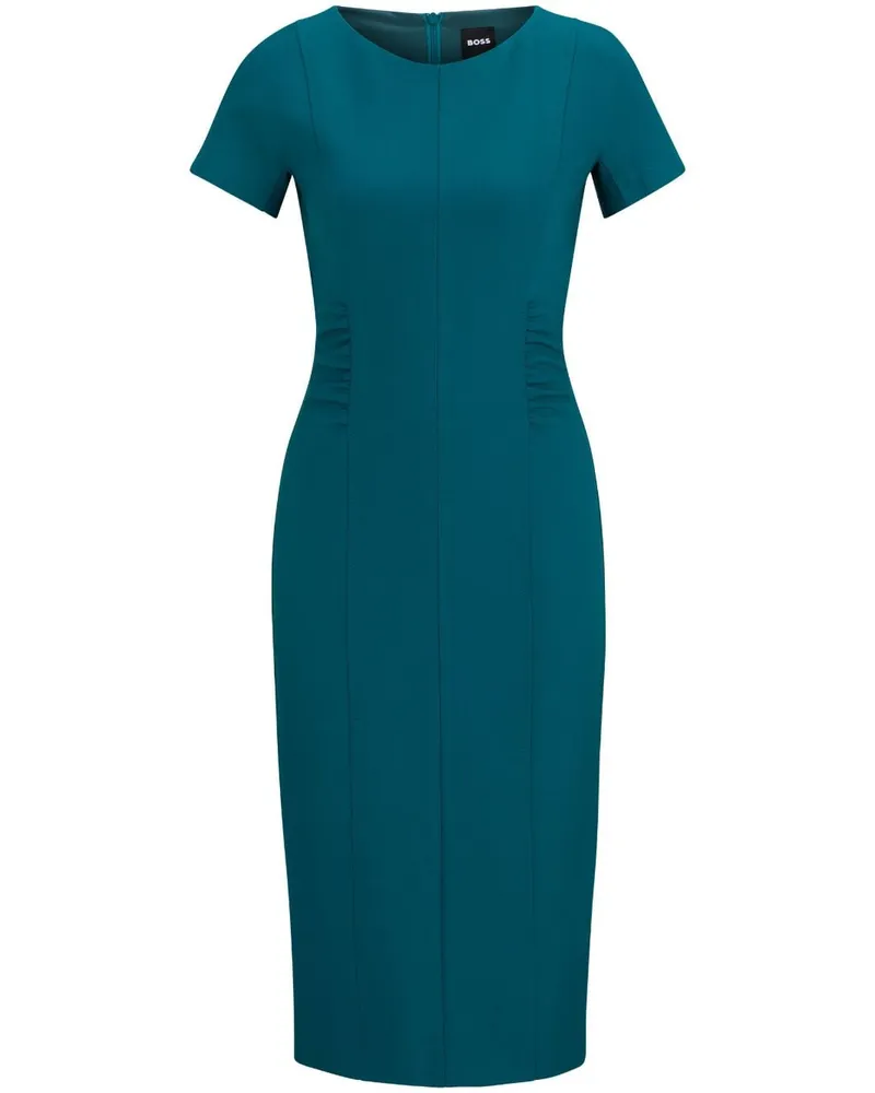 HUGO BOSS Midikleid mit Raffung - Blau Blau