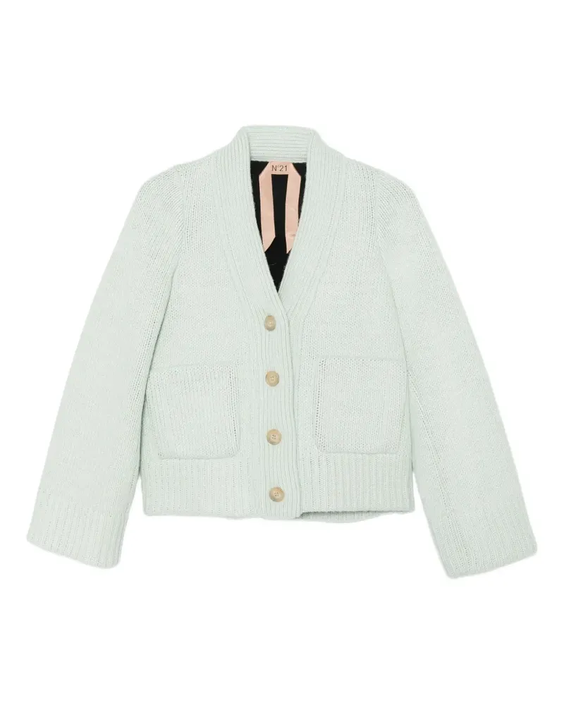 N° 21 Geknöpfter Cardigan mit Tasche - Grün Grün