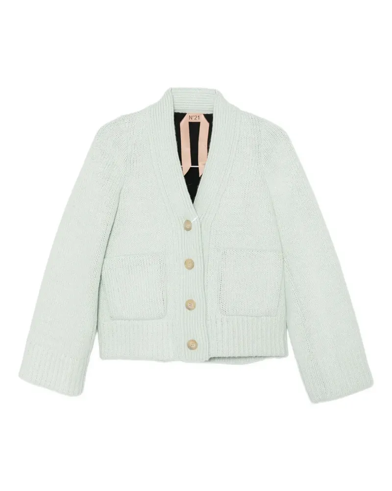 N° 21 Geknöpfter Cardigan mit Tasche - Grün Grün
