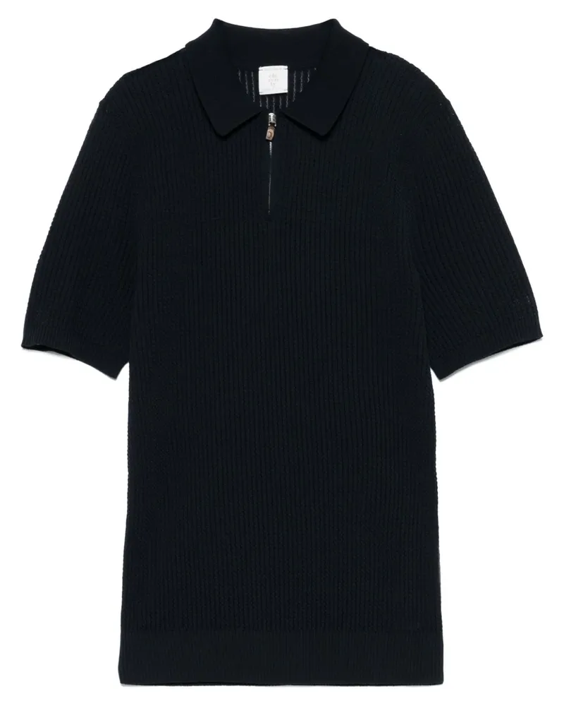 Eleventy Poloshirt aus geripptem Strick - Blau Blau