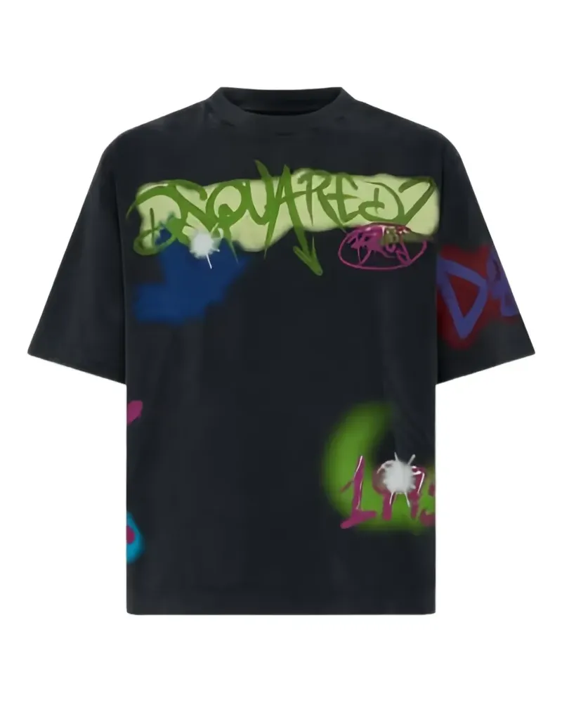 Dsquared2 graffiti-print T-shirt - Schwarz Schwarz