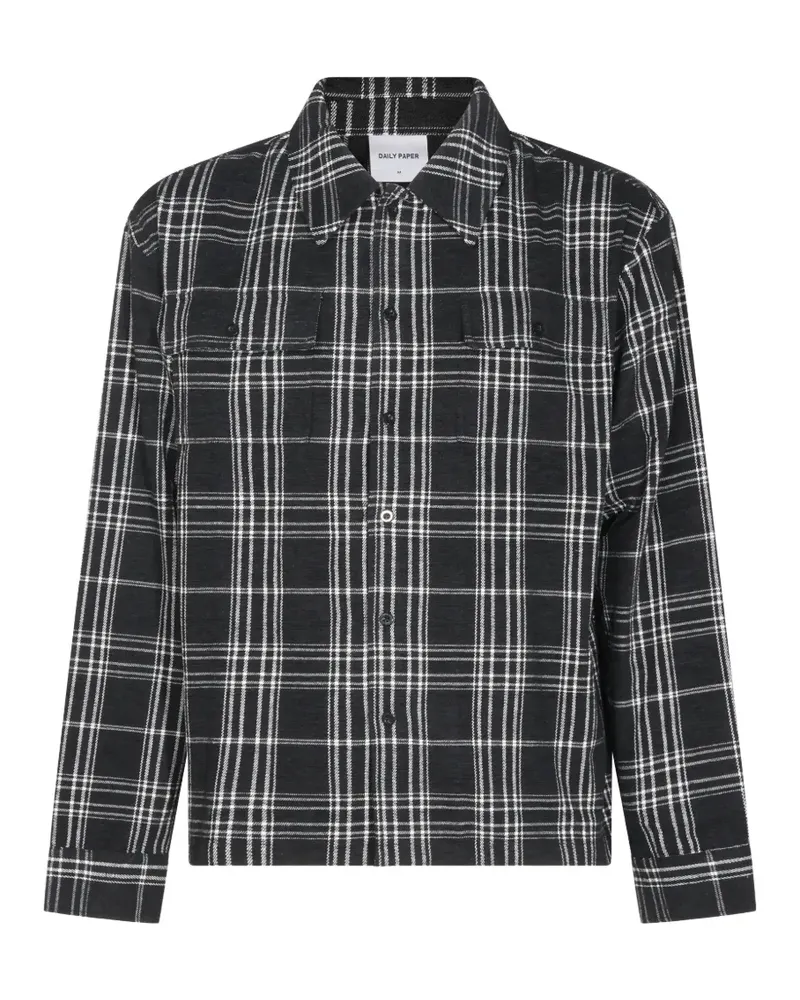 Daily Paper check-pattern logo-patch shirt - Schwarz Schwarz
