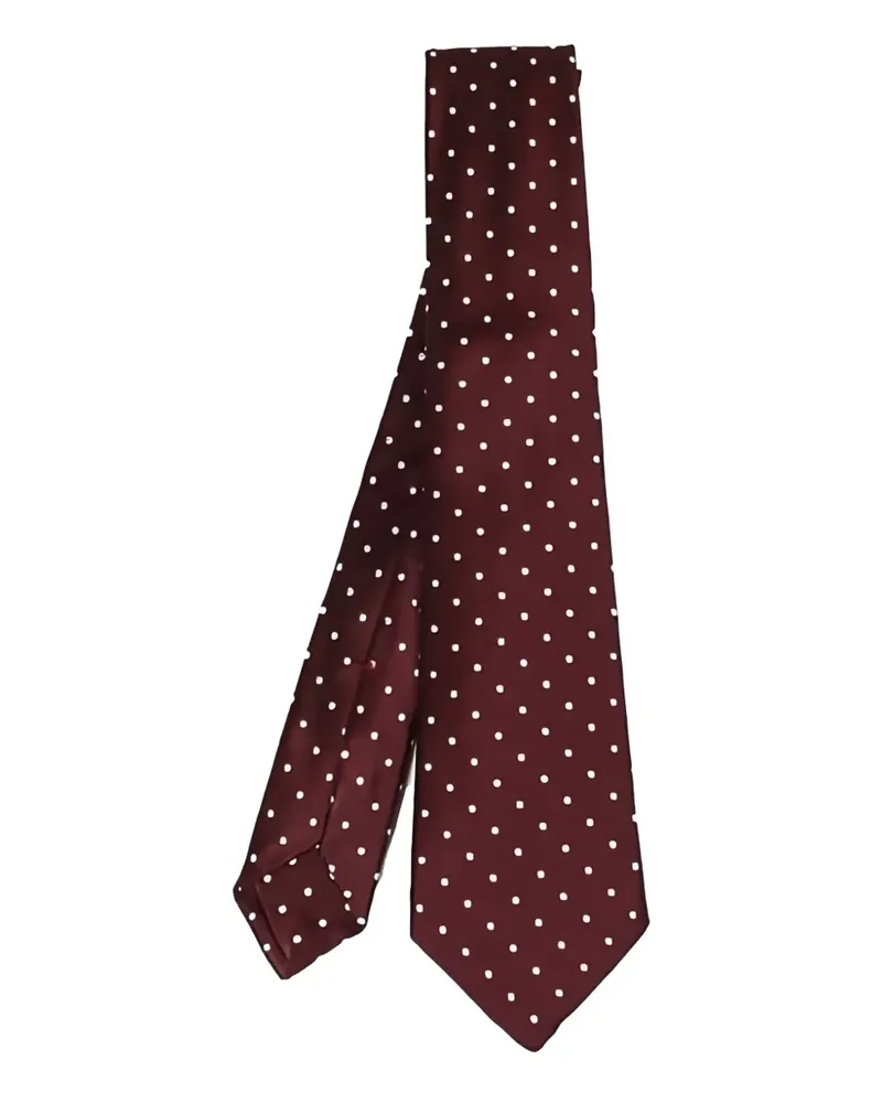 Kiton polka-dot silk tie - Rot Rot
