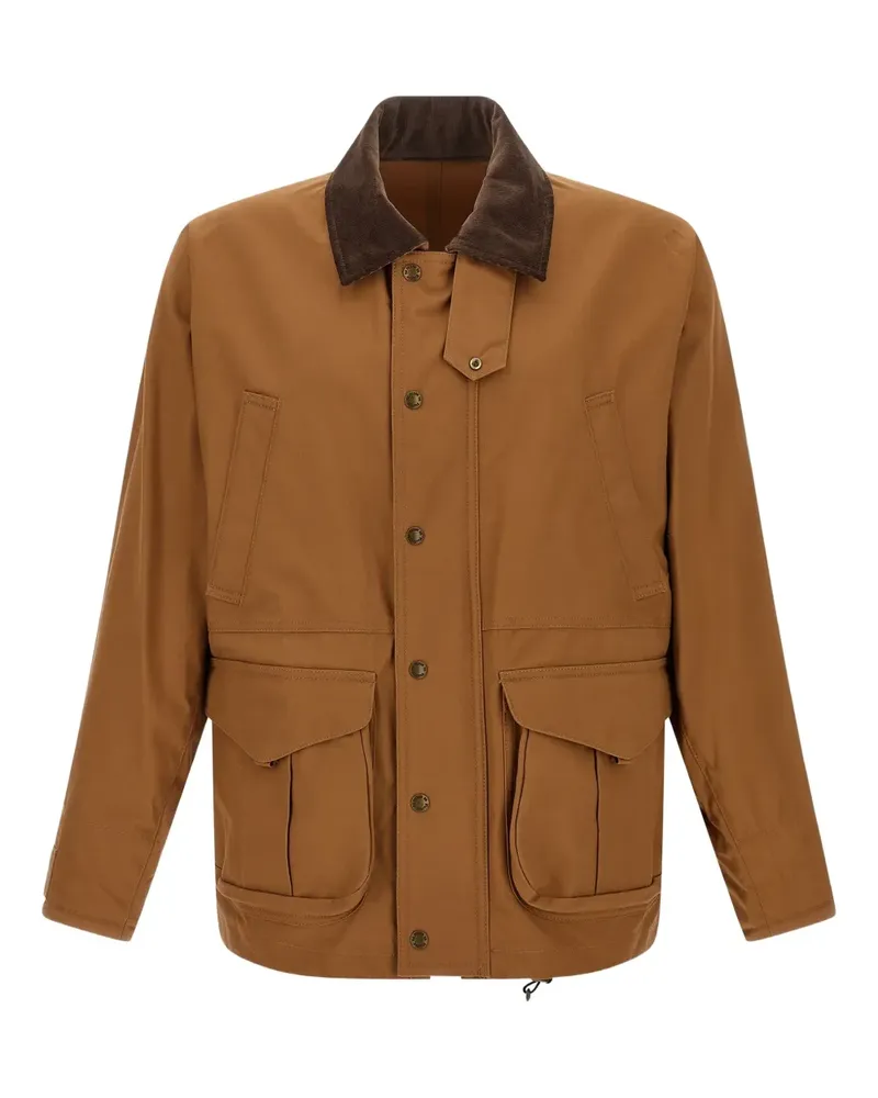 Junya Watanabe x Filson Jacke mit Cordkragen und karierten Einsätzen - Braun Braun