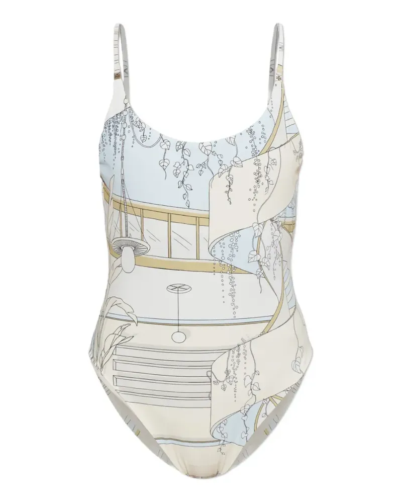 Tory Burch Badeanzug mit Print - Nude Nude